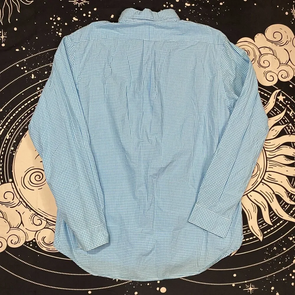 Polo Ralph Lauren Button Down Long Sleeve Shirt Mens XL Blue Plaid Preppy - Picture 3 of 6